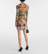 Off-White Printed turtleneck tulle minidress