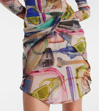 Off-White Printed turtleneck tulle minidress