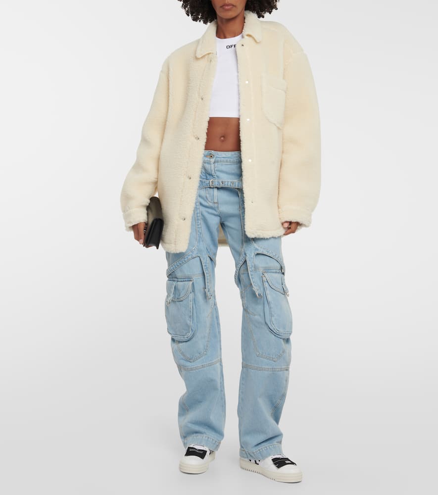Off-White Wool-blend teddy shirt jacket