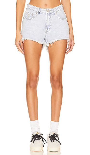 One Teaspoon Bonitas High Waist Denim Short in Blue - One Teaspoon - Short en jean taille haute Bonitas en bleu - 一茶匙 Bonitas 蓝色高腰牛仔短裤 - One Teaspoon Bonitas Denim-Shorts mit hoher Taille in Blau - One Teaspoon Bonitas 하이웨이스트 데님 쇼트 블루 색상 - Pantaloncini di jeans a vita alta One Teaspoon Bonitas in blu