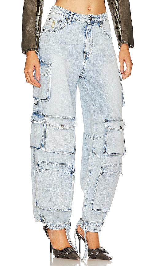 One Teaspoon High Waist Epic Cargo in Blue