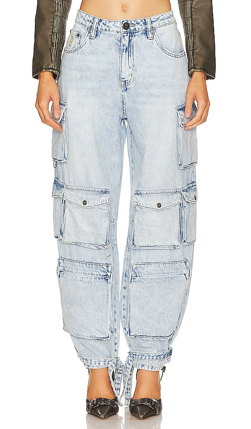 One Teaspoon High Waist Epic Cargo in Blue - Une cuillère à café taille haute Epic Cargo en bleu - 一茶匙蓝色高腰史诗工装 - Ein Teaspoon Epic Cargo mit hoher Taille in Blau - 원 티스푼 하이 웨이스트 에픽 카고 블루 색상 - Un cucchiaino da tè Epic Cargo a vita alta in blu