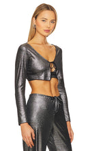 Only Hearts Eclipse Velvet Mini Cardigan in Metallic Silver