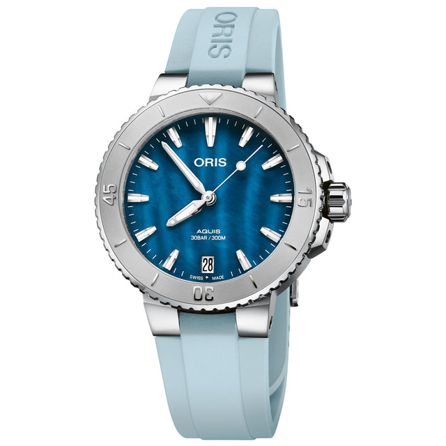 Oris Aquis Date Blue Rubber Strap Watch | 36.5mm | 733 7770 4155 4 18 65FC
