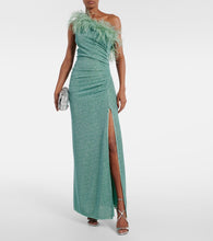 Os√É¬©ree Lumi√É¬®re feather-trimmed gown