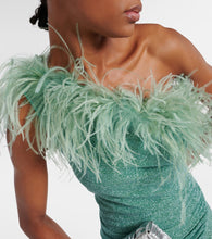 Os√É¬©ree Lumi√É¬®re feather-trimmed gown