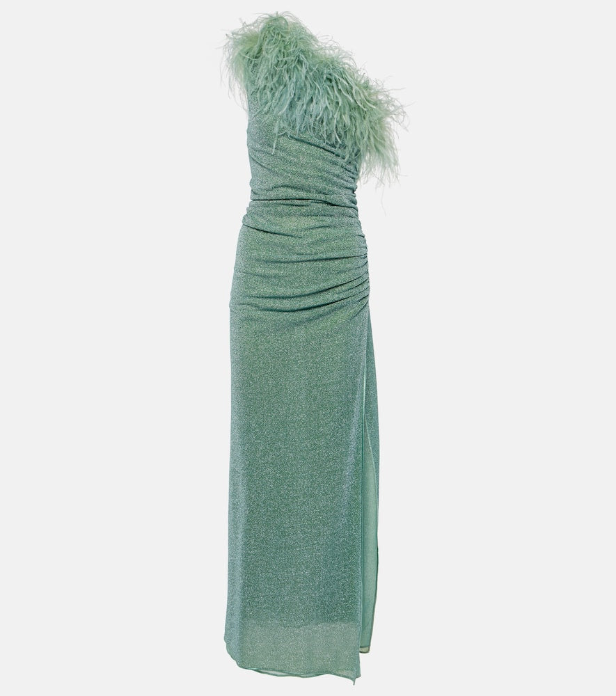 Os√É¬©ree Lumi√É¬®re feather-trimmed gown