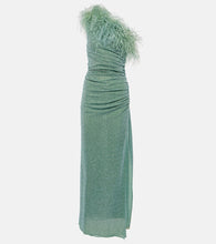 Os√É¬©ree Lumi√É¬®re feather-trimmed gown