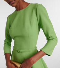 Oscar de la Renta Asymmetric wool-blend midi dress