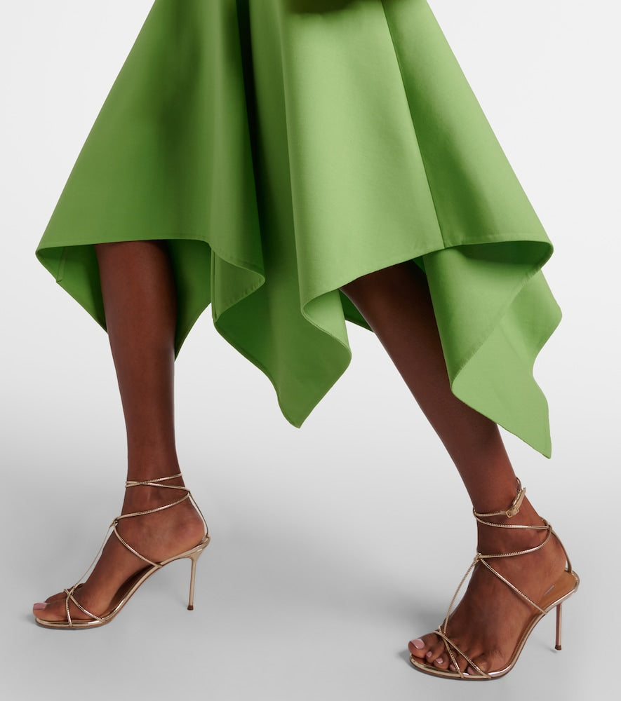 Oscar de la Renta Asymmetric wool-blend midi dress
