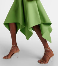 Oscar de la Renta Asymmetric wool-blend midi dress