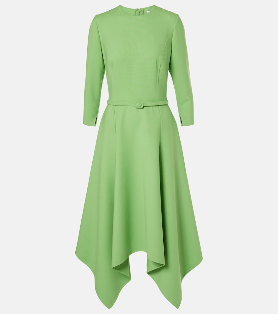 Oscar de la Renta Asymmetric wool-blend midi dress. Oscar de la Renta 不对称羊毛混纺中长连衣裙