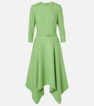 Oscar de la Renta Asymmetric wool-blend midi dress. Oscar de la Renta 不对称羊毛混纺中长连衣裙