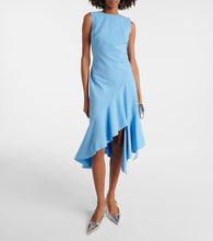 Oscar de la Renta Asymmetrical wool-blend midi dress