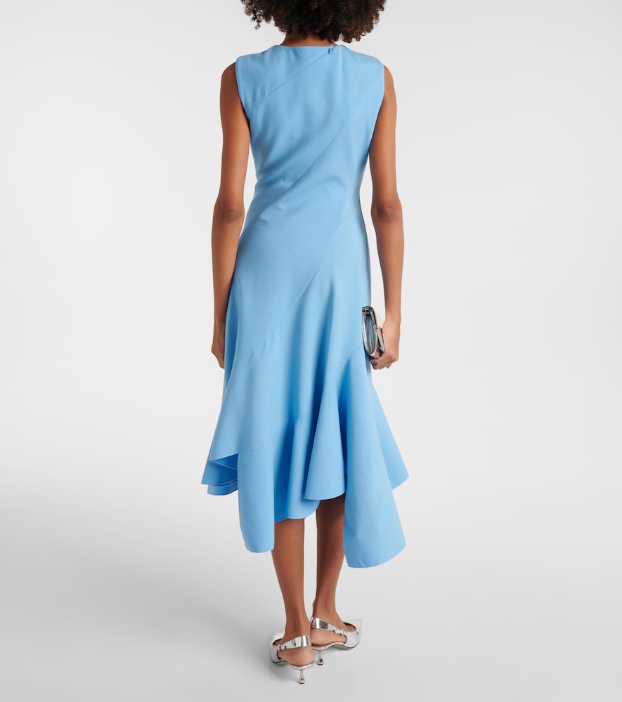Oscar de la Renta Asymmetrical wool-blend midi dress