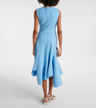 Oscar de la Renta Asymmetrical wool-blend midi dress
