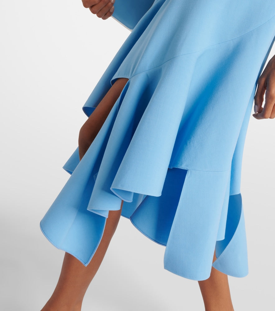 Oscar de la Renta Asymmetrical wool-blend midi dress