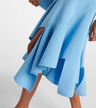 Oscar de la Renta Asymmetrical wool-blend midi dress