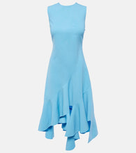 Oscar de la Renta Asymmetrical wool-blend midi dress. Oscar de la Renta 不对称羊毛混纺中长连衣裙