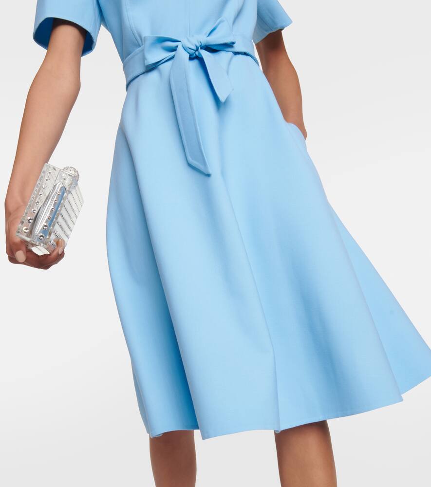 Oscar de la Renta Belted wool-blend midi dress