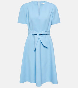 Oscar de la Renta Belted wool-blend midi dress
