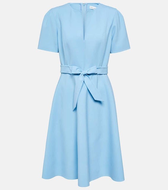 Oscar de la Renta Belted wool-blend midi dress