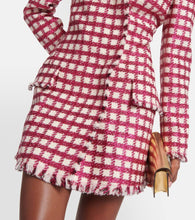 Oscar de la Renta Checked wool-blend tweed minidress
