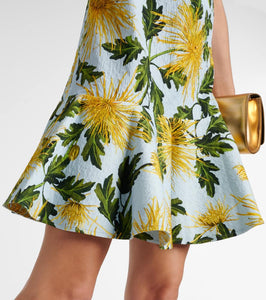 Oscar de la Renta Chrysanthemum cotton-blend minidress