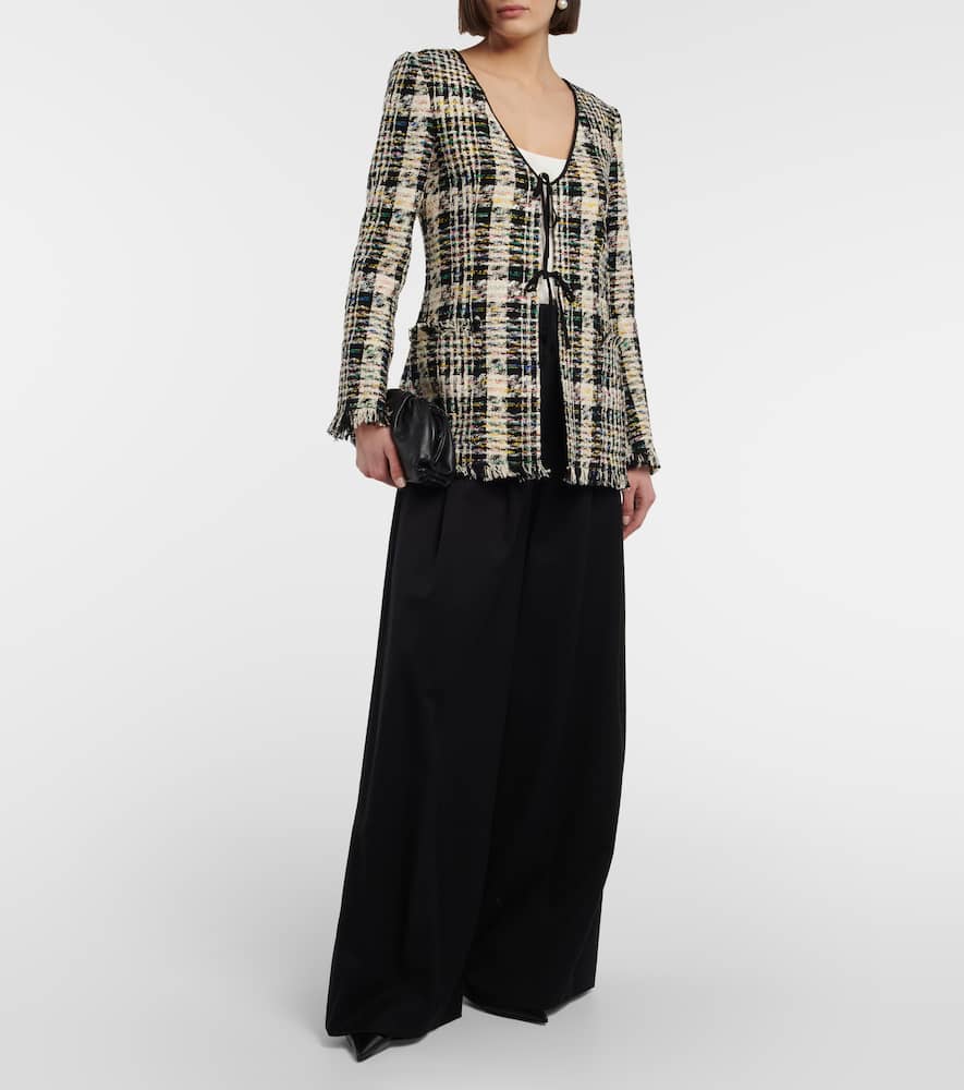 Oscar de la Renta Cotton-blend knitted jacket