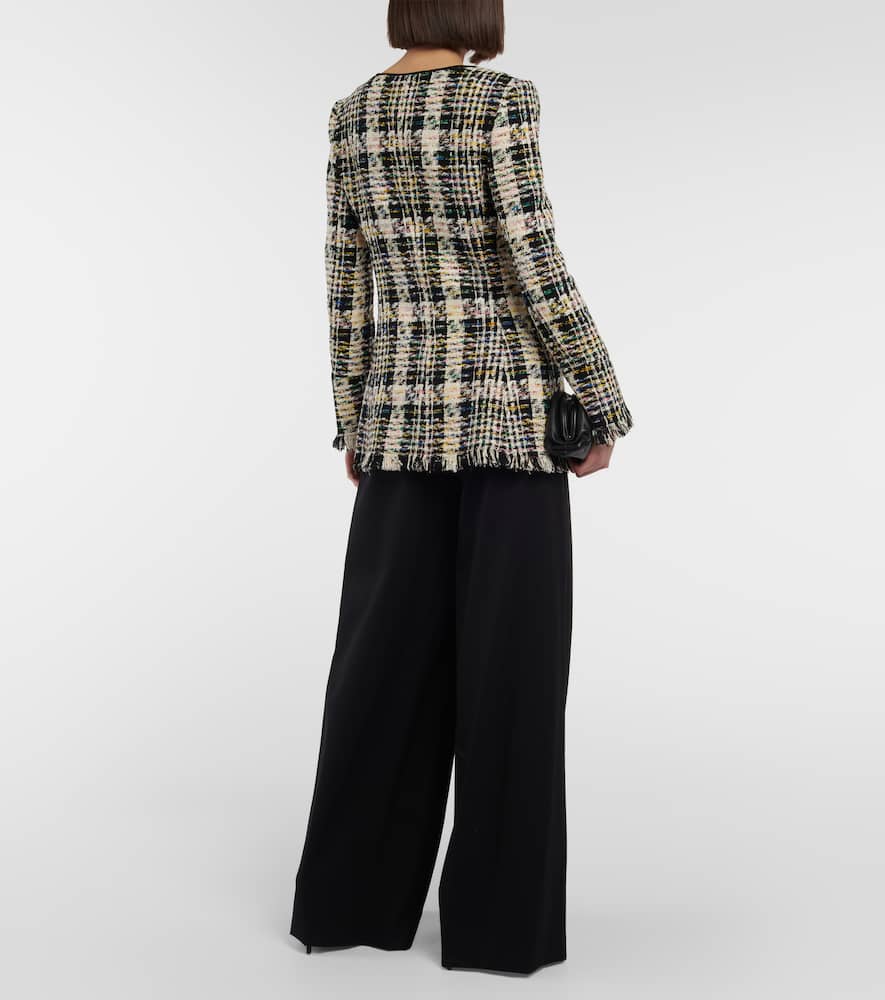 Oscar de la Renta Cotton-blend knitted jacket