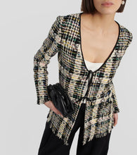 Oscar de la Renta Cotton-blend knitted jacket
