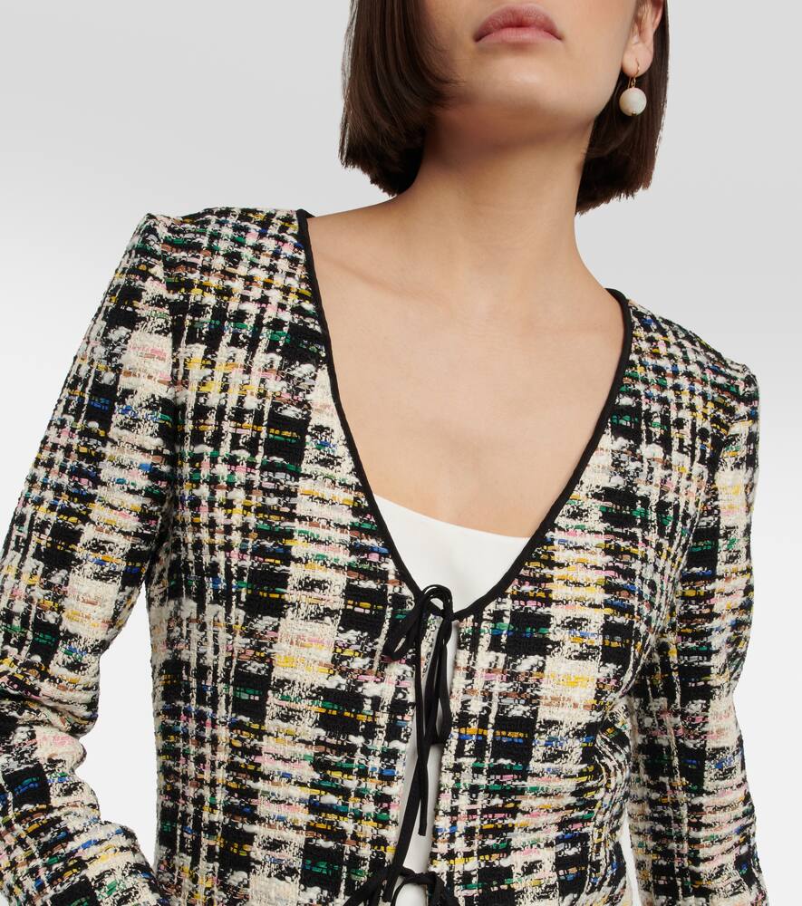 Oscar de la Renta Cotton-blend knitted jacket