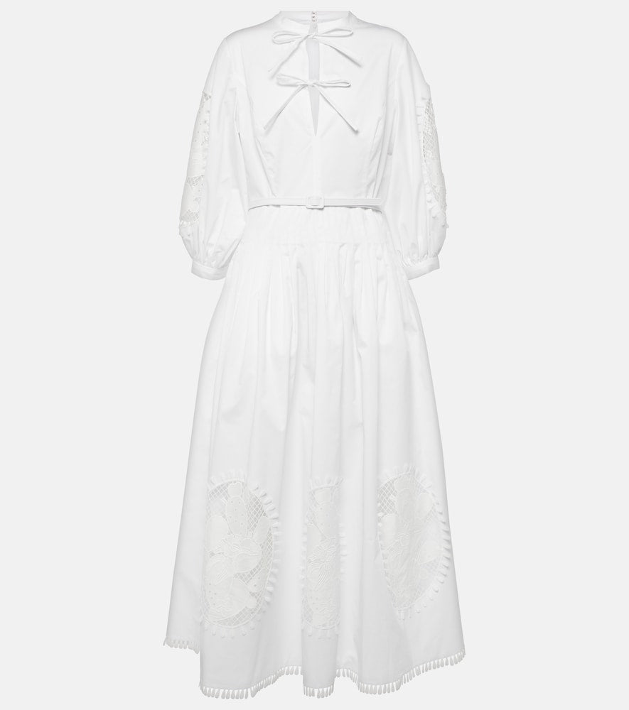 Oscar de la Renta Cotton blend maxi dress. Oscar de la Renta 棉混纺超长连衣裙