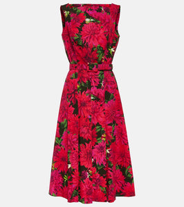 Oscar de la Renta Cotton-blend midi dress