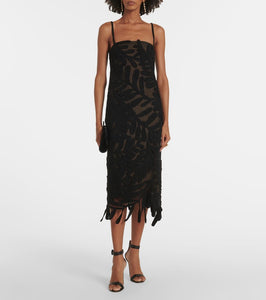 Oscar de la Renta Cotton crochet midi dress
