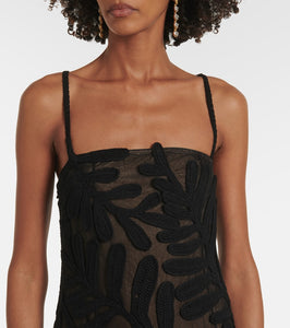 Oscar de la Renta Cotton crochet midi dress