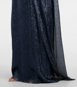 Oscar de la Renta Crystal-embellished mousseline kaftan
