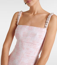 Oscar de la Renta Crystal-embellished tweed minidress