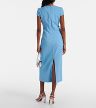 Oscar de la Renta Crystal-embellished wool-blend midi dress