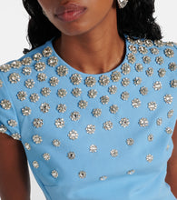Oscar de la Renta Crystal-embellished wool-blend midi dress