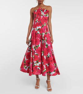 Oscar de la Renta Dahlia cotton-blend poplin midi dress