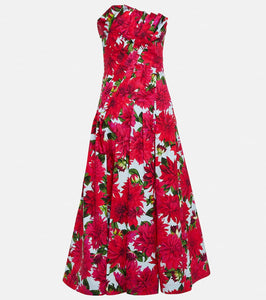Oscar de la Renta Dahlia cotton-blend poplin midi dress