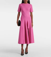 Oscar de la Renta Draped wool-blend midi dress