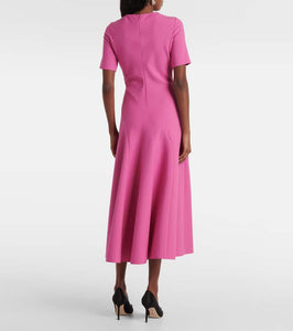 Oscar de la Renta Draped wool-blend midi dress