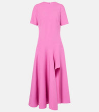 Oscar de la Renta Draped wool-blend midi dress