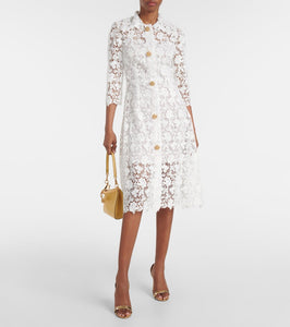 Oscar de la Renta Embellished lace midi dress