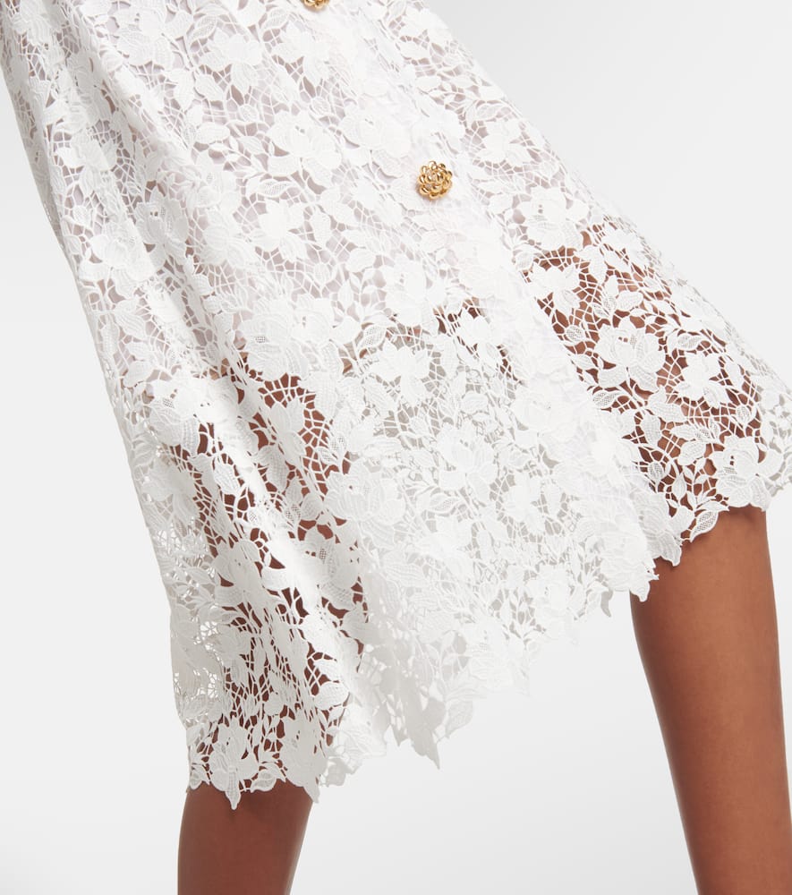 Oscar de la Renta Embellished lace midi dress