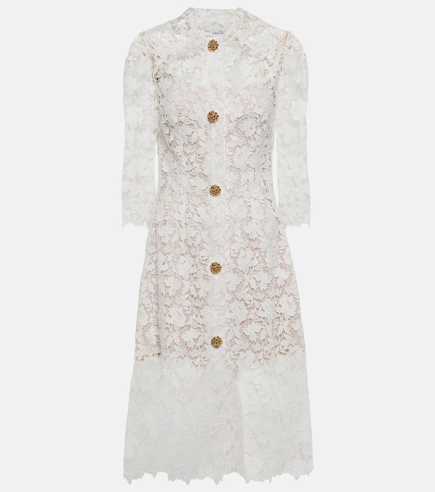 Oscar de la Renta Embellished lace midi dress. Oscar de la Renta 蕾丝装饰中长连衣裙