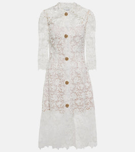 Oscar de la Renta Embellished lace midi dress