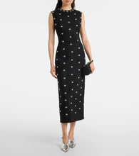 Oscar de la Renta Embellished wool-blend cocktail dress